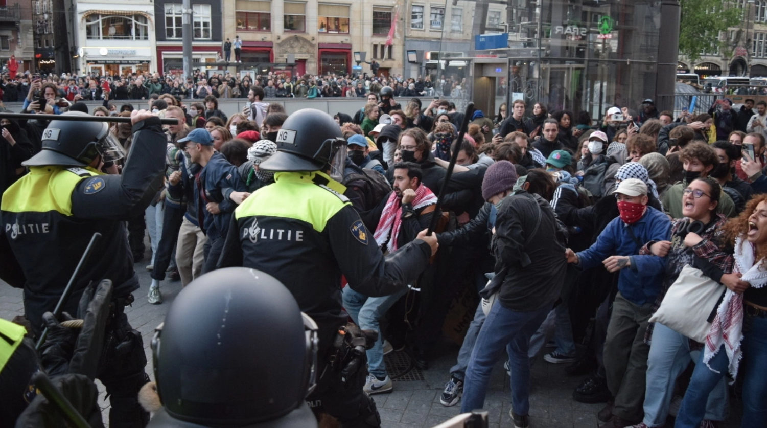 Police and protesters clash in Amsterdam as successive pro-Palestinian encampments roil city