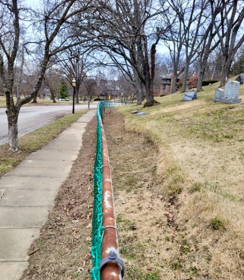 Hillside stabilization underway at Clifton Cemetery