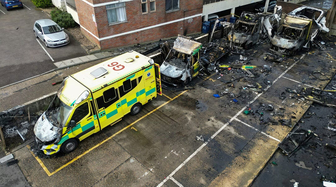 Counter-terrorism police investigating after 4 Hatzola ambulances are torched in London